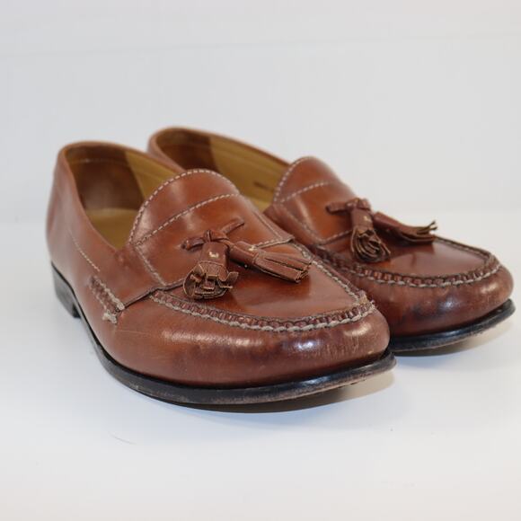 Cole Haan Men’s Brown Leather Tassel Loafers | Size 9M Classic Dress Shoes - Picture 1 of 6